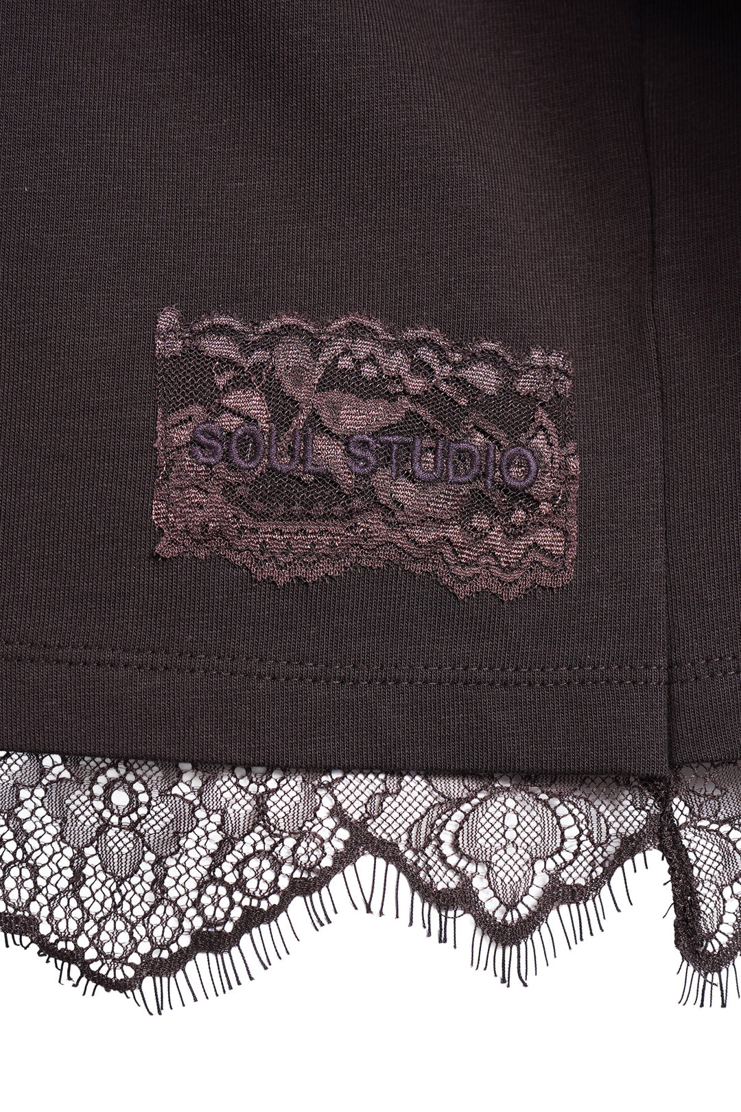 BOXY T-SHIRT LACE HEM, DARK CHOC 913 Bild 4