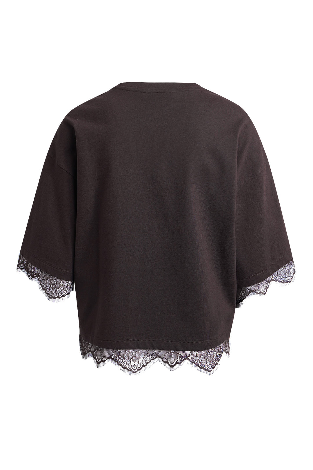BOXY T-SHIRT LACE HEM, DARK CHOC 913 Bild 6