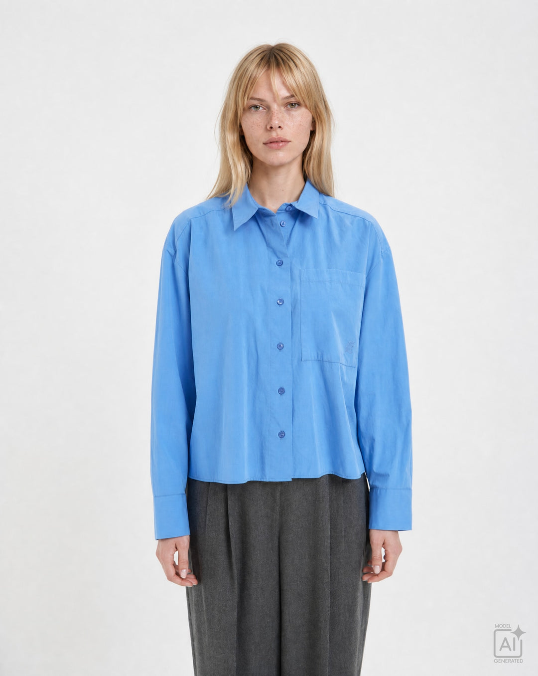 CASUAL SHIRT COLLAR BLOUSE, SAPHIRE 611 Bild 1