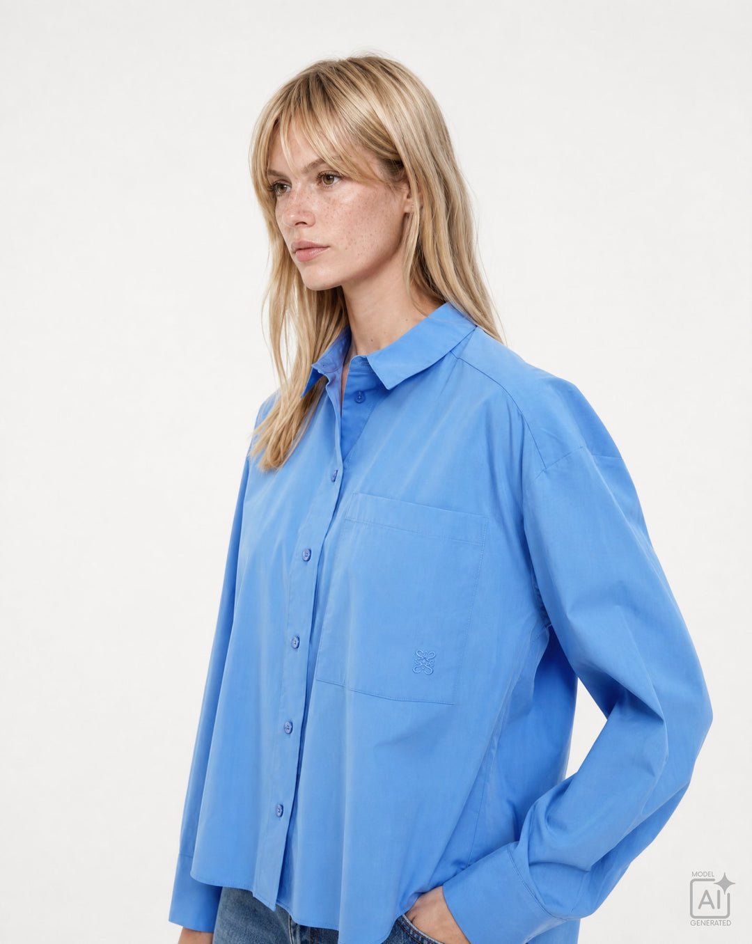 CASUAL SHIRT COLLAR BLOUSE, SAPHIRE 611 Bild 3
