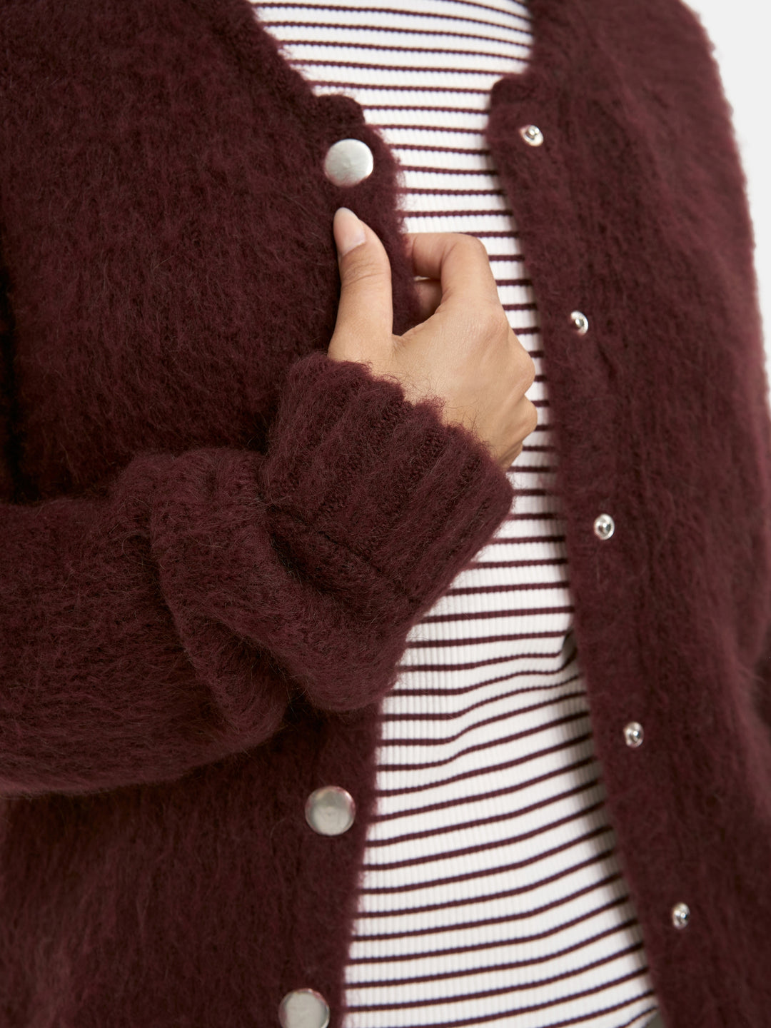 HAIRY KNIT BOMBER, BORDEAUX 413 Bild 6