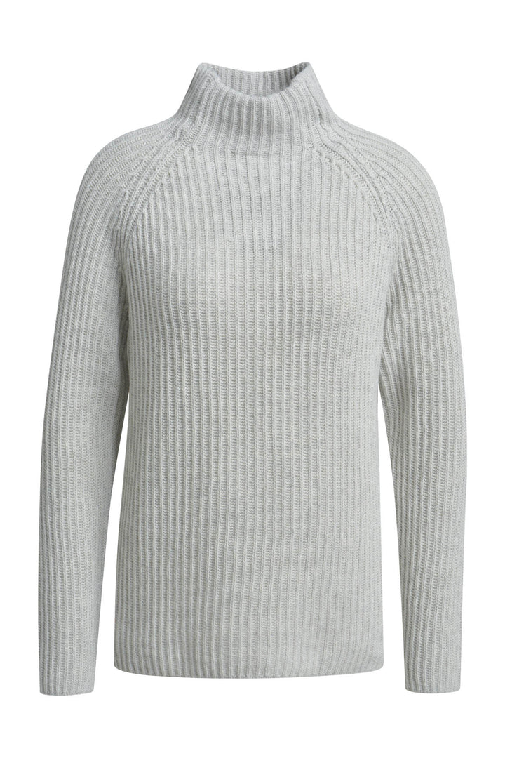 HIGH COLLAR RAGLAN RIB PULLOVER, SILVER GREY MELANGE 811 Bild 1