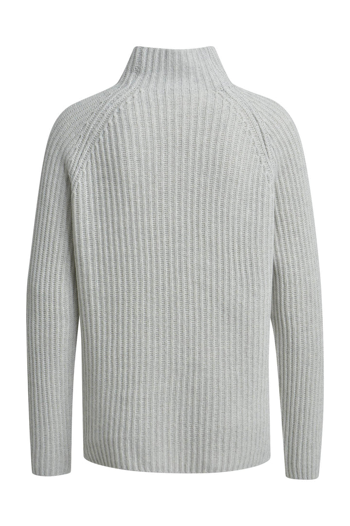 HIGH COLLAR RAGLAN RIB PULLOVER, SILVER GREY MELANGE 811 Bild 2