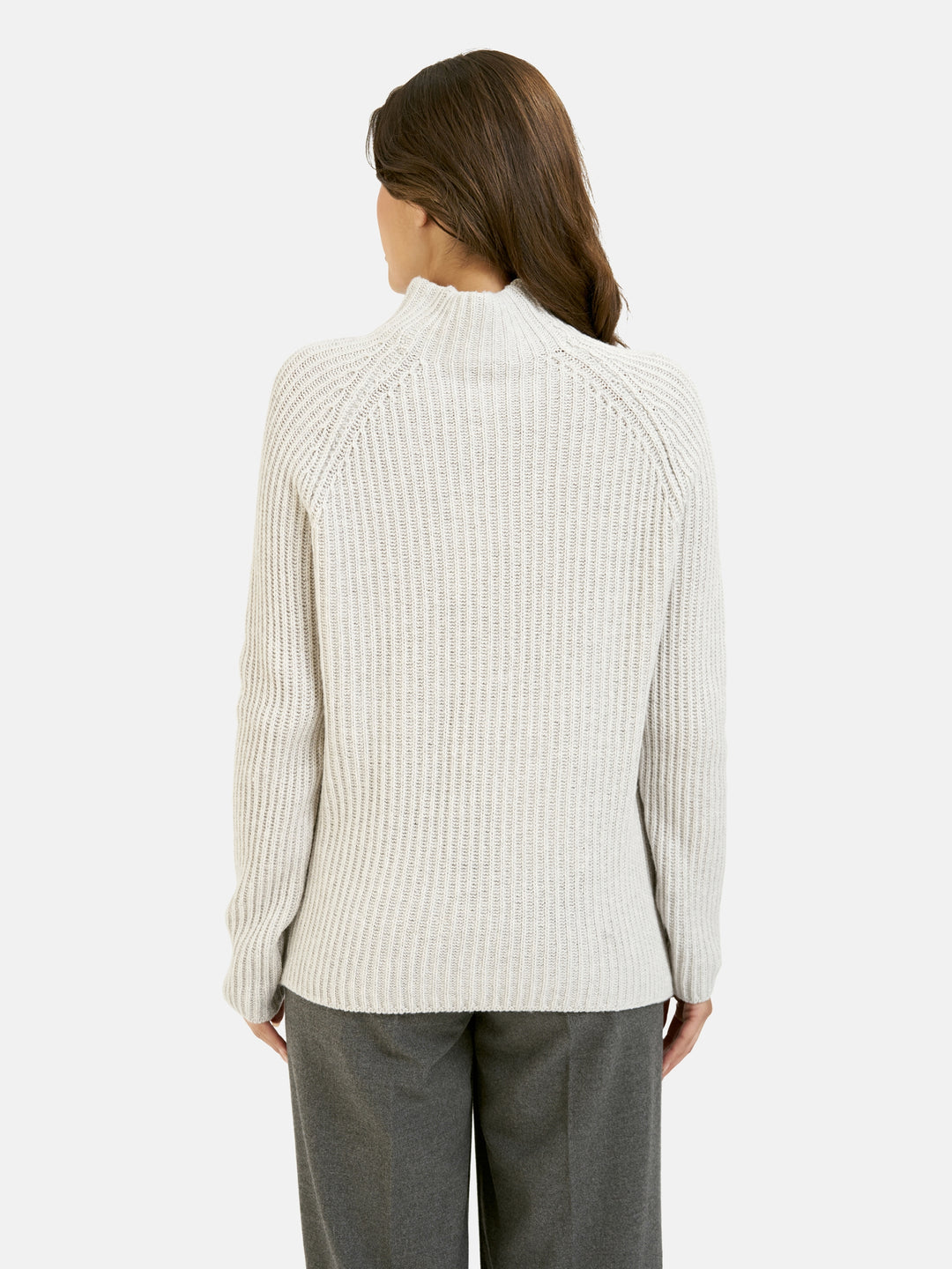 HIGH COLLAR RAGLAN RIB PULLOVER, SILVER GREY MELANGE 811 Bild 4