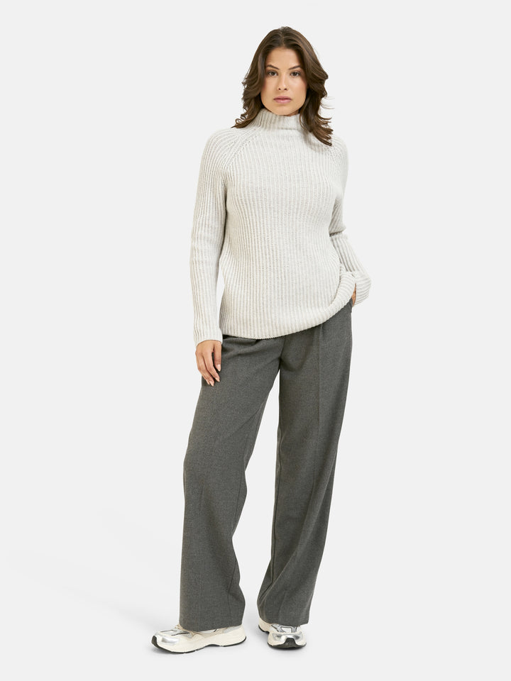 HIGH COLLAR RAGLAN RIB PULLOVER, SILVER GREY MELANGE 811 Bild 5