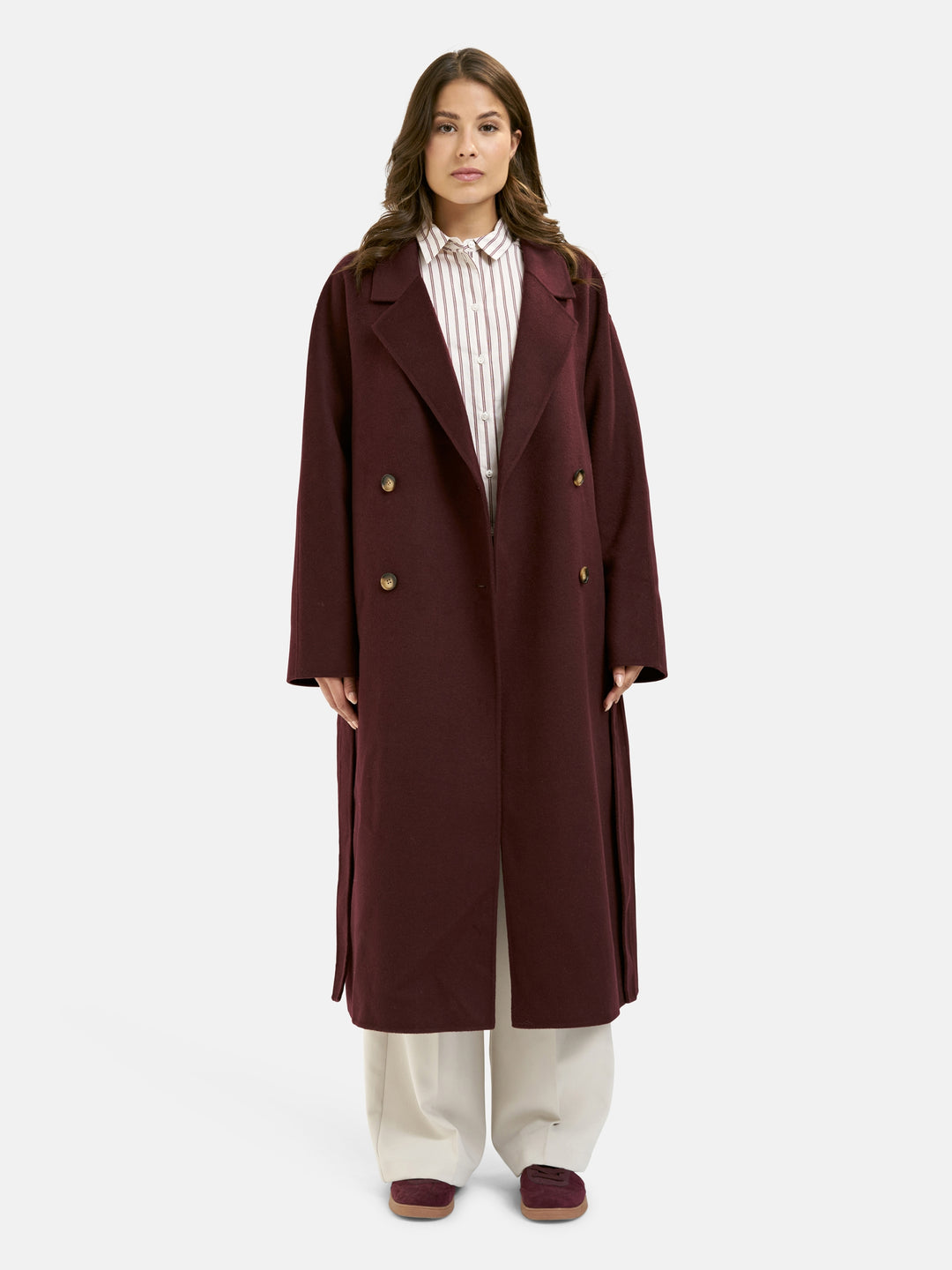 LONG WOOL BLENDED COAT, PLUM 508 Bild 2