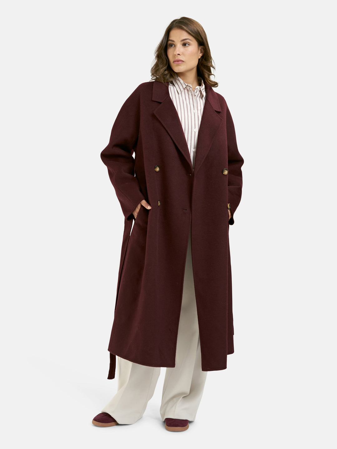 LONG WOOL BLENDED COAT, PLUM 508 Bild 4