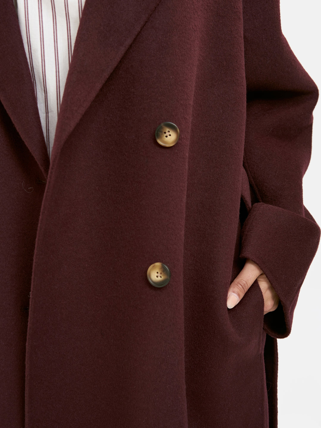 LONG WOOL BLENDED COAT, PLUM 508 Bild 5