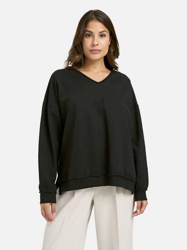 OVERSIZE SWEATSHIRT OPEN EDGES VN, BLACK 099 Bild 1