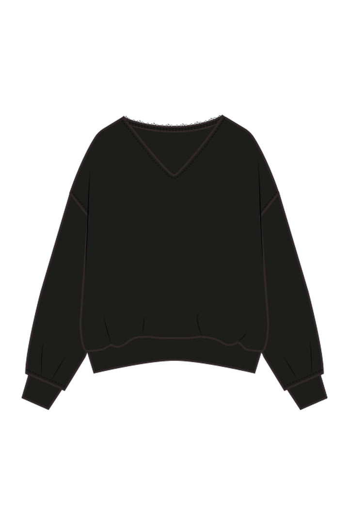 OVERSIZE SWEATSHIRT OPEN EDGES VN, BLACK 099 Bild 1