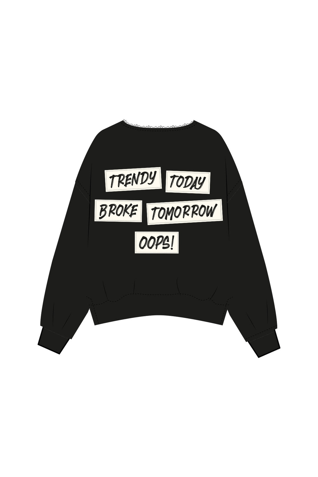 OVERSIZE SWEATSHIRT OPEN EDGES VN, BLACK 099 Bild 2