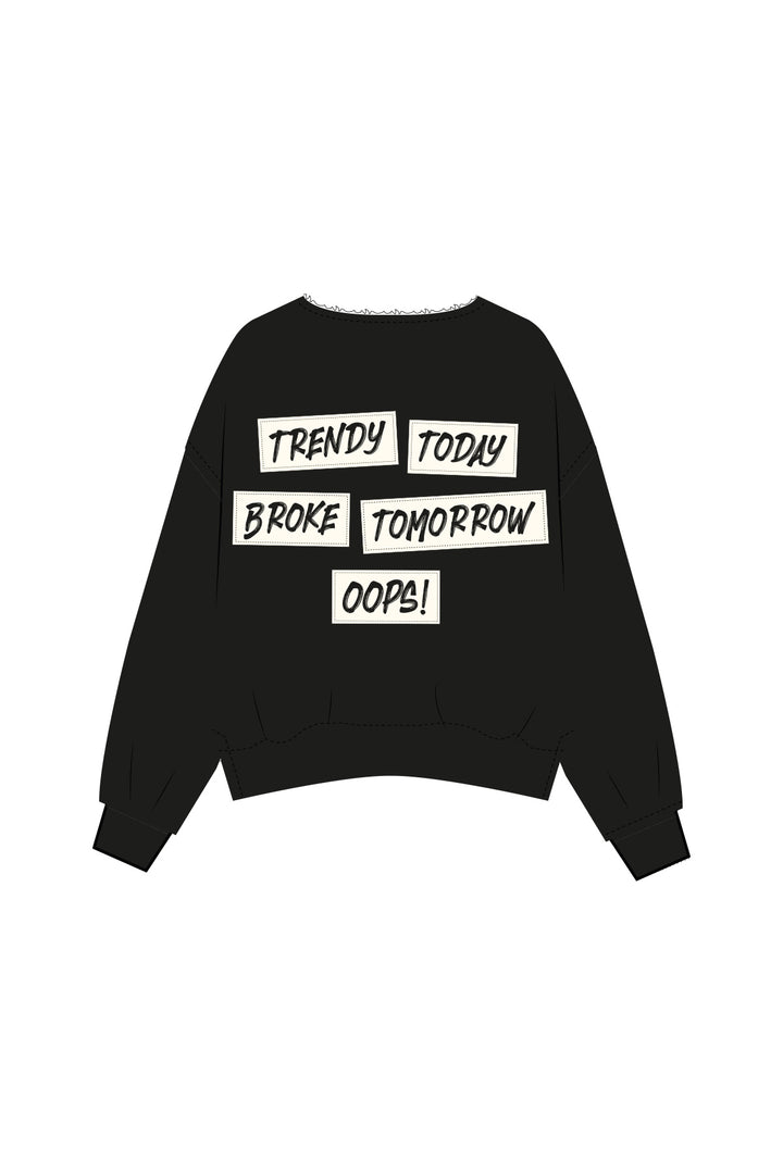 OVERSIZE SWEATSHIRT OPEN EDGES VN, BLACK 099 Bild 2