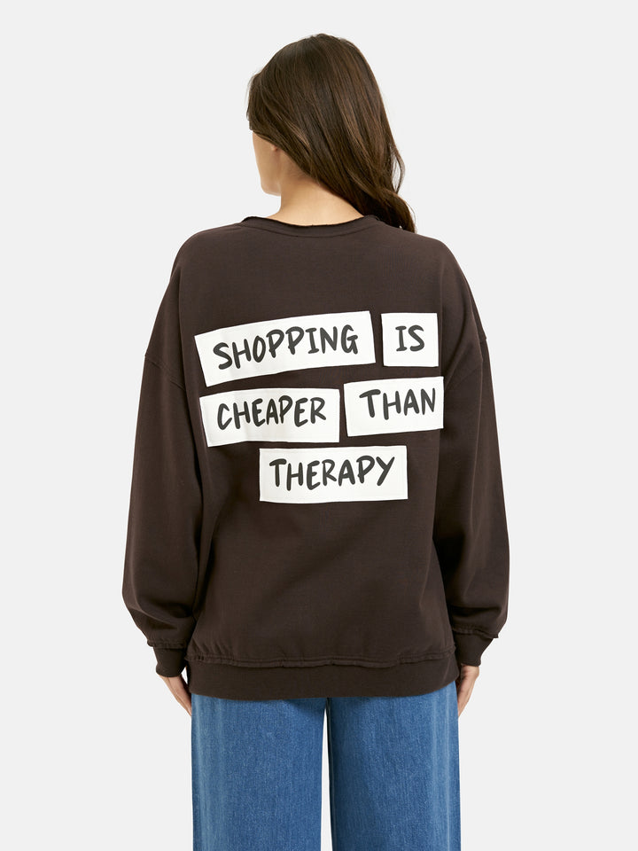 OVERSIZE SWEATSHIRT OPEN EDGES VN, CHOCO 903 Bild 4