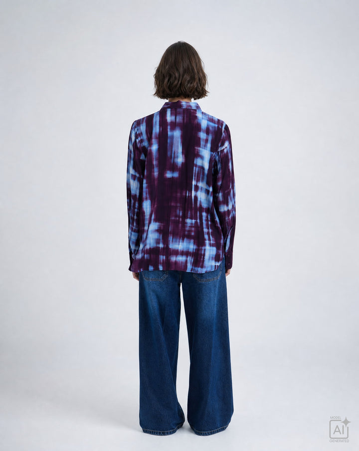 PRINTED SHIRT COLLAR BLOUSE, SAPHIRE PRINT 1611 Bild 2