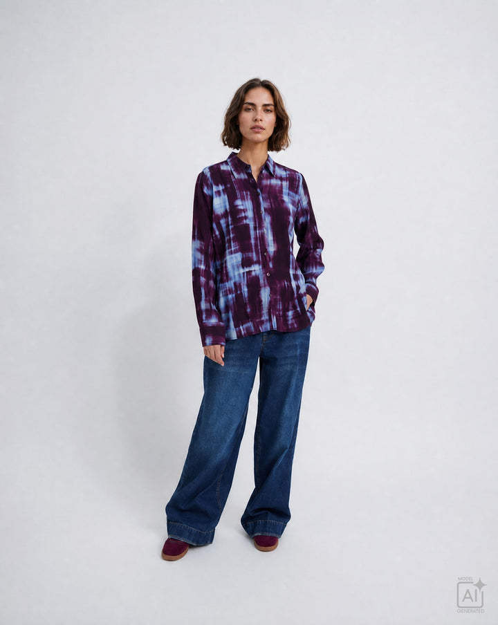 PRINTED SHIRT COLLAR BLOUSE, SAPHIRE PRINT 1611 Bild 4