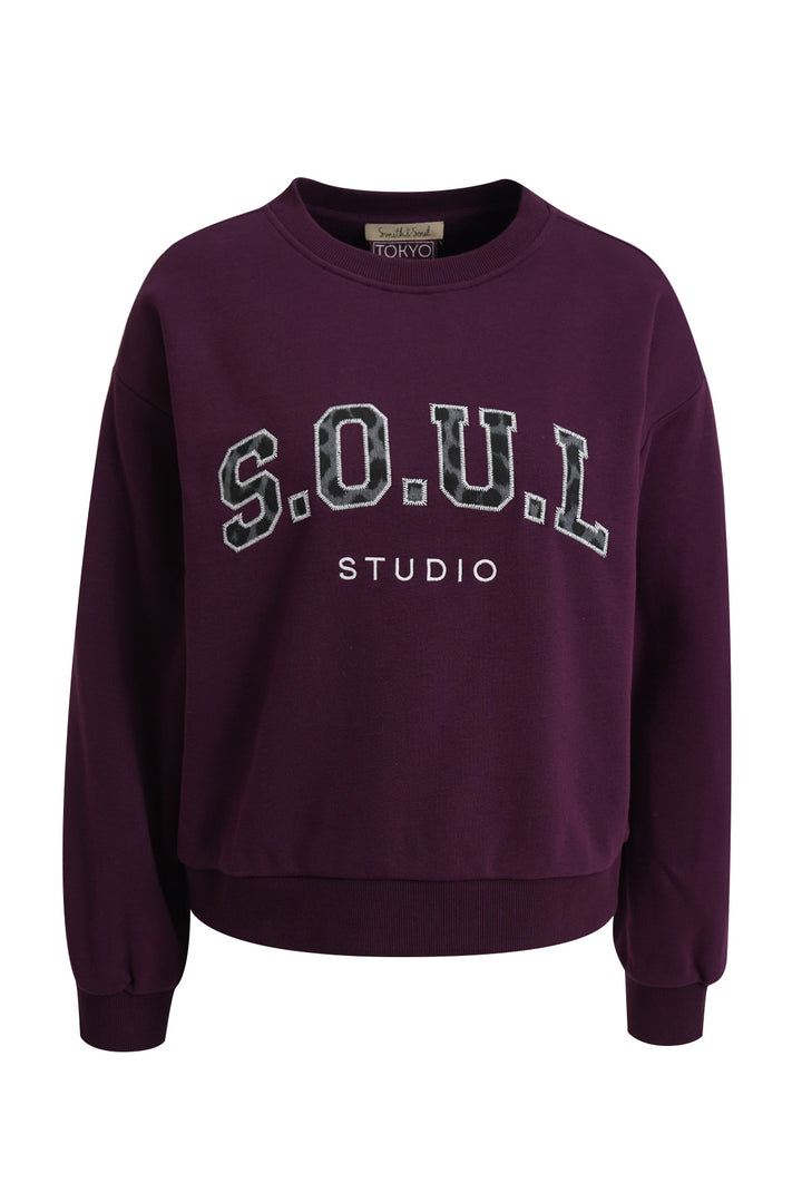 RELAXED COLLEGE SWEATSHIRT, PLUM 508 Bild 5