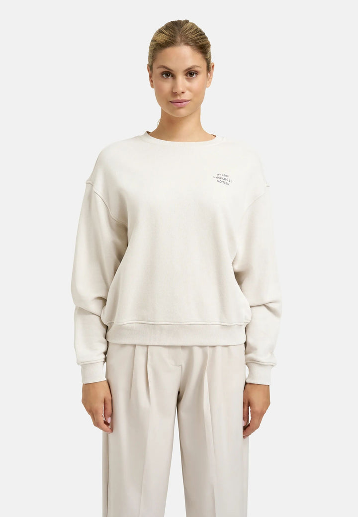 RELAXED SWEATSHIRT BACKPRINT, SAND 103 Bild 1