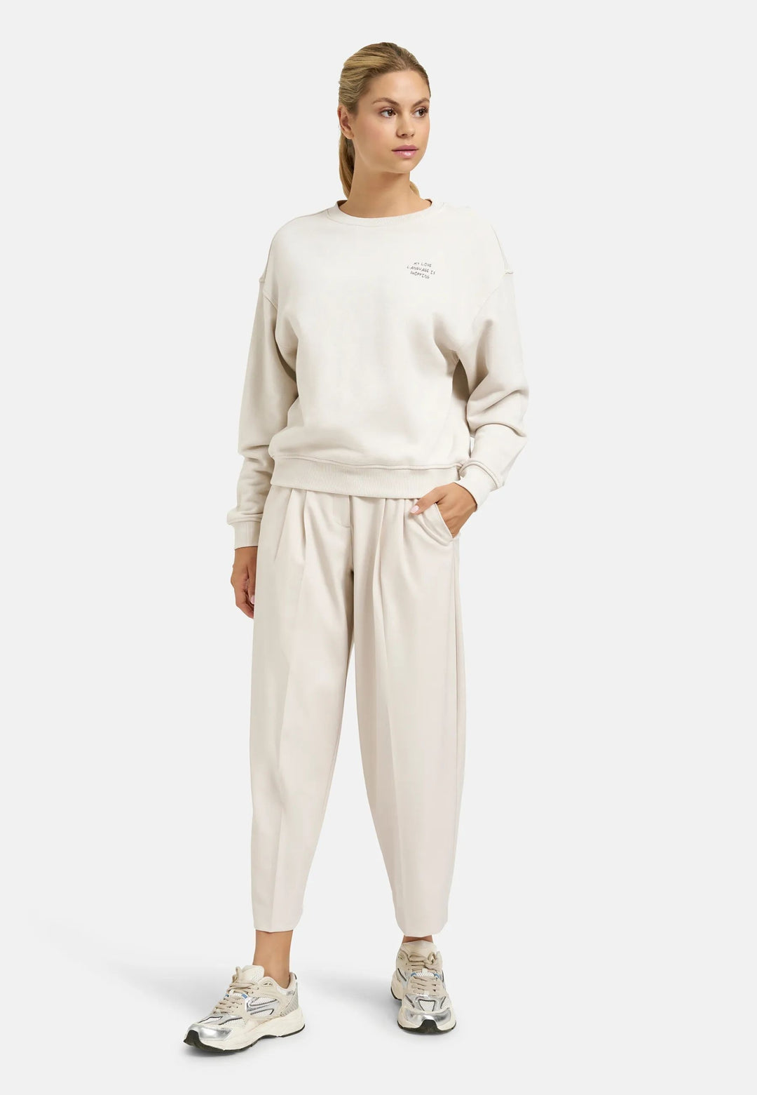 RELAXED SWEATSHIRT BACKPRINT, SAND 103 Bild 3