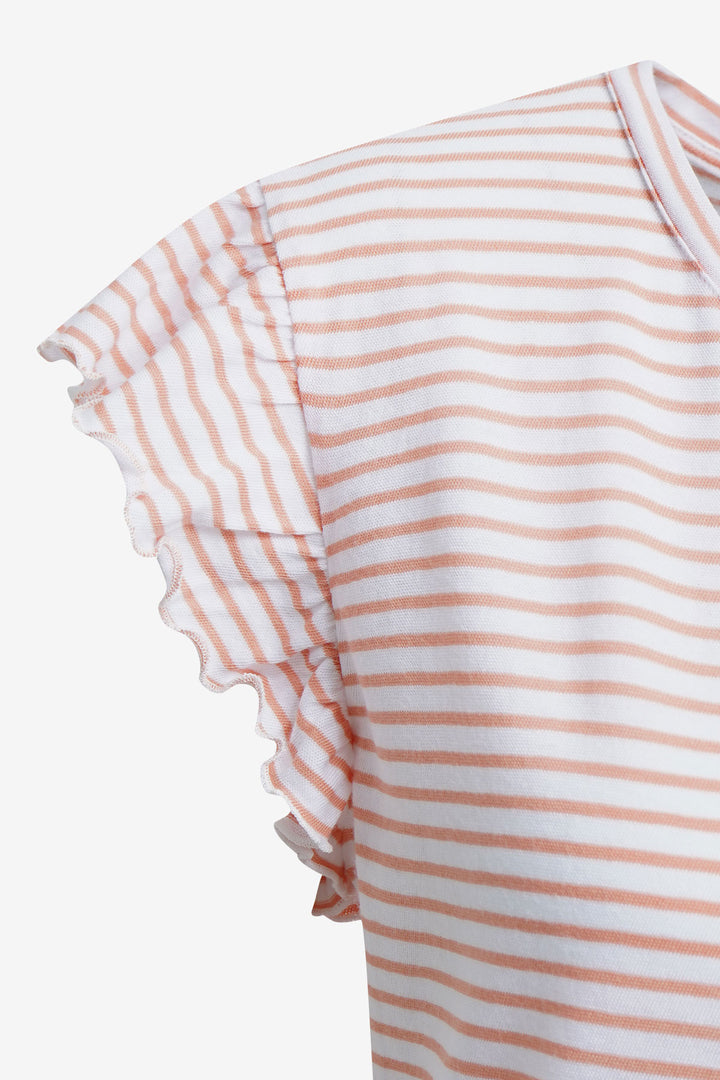 RELAXED T-SHIRT CAP SLEEVES STRIPED, PEACH 309 Bild 3