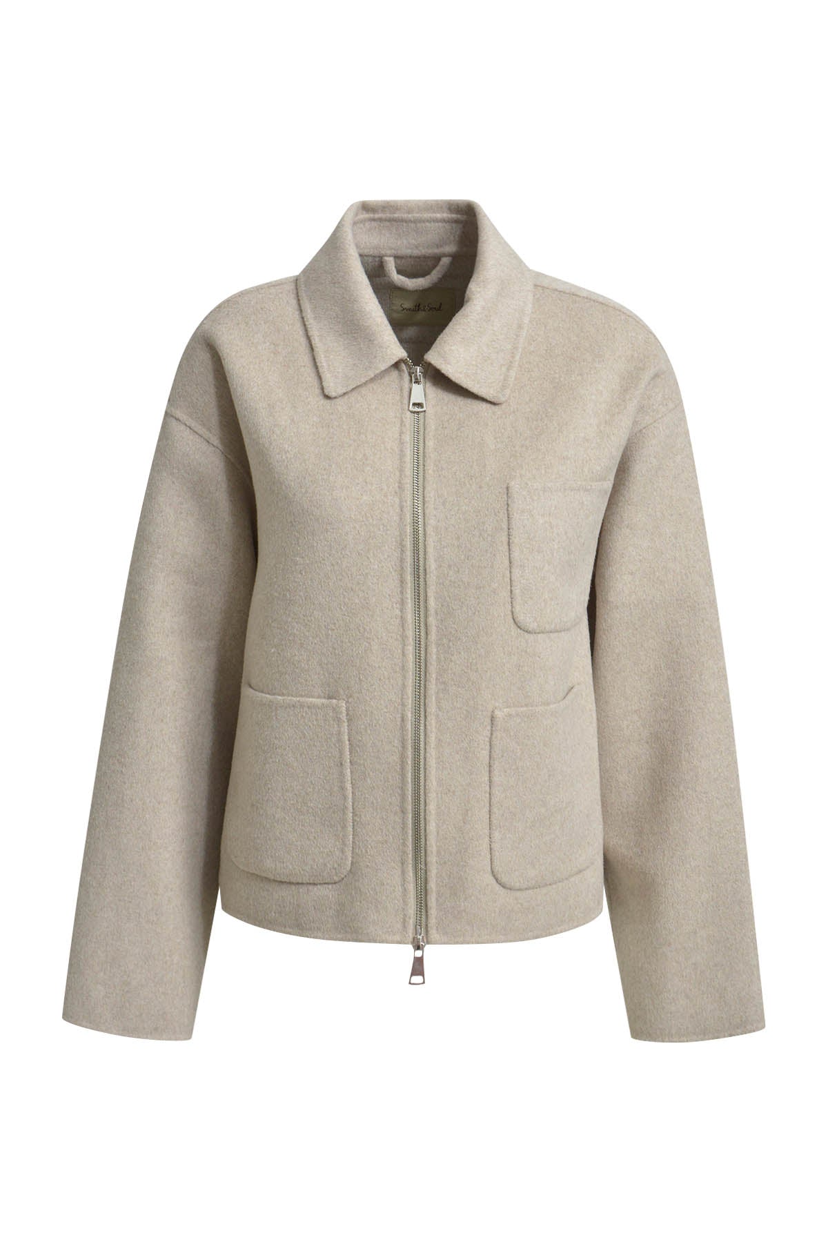 Kurze beige Wollmix-Jacke von Smith & Soul für Damen