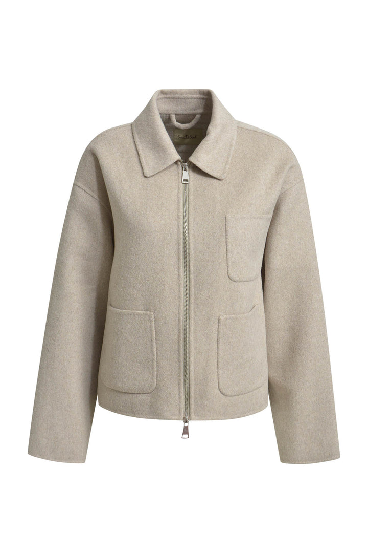 SHORT WOOL BLENDED JACKET, BEIGE MELANGE 118 Bild 1