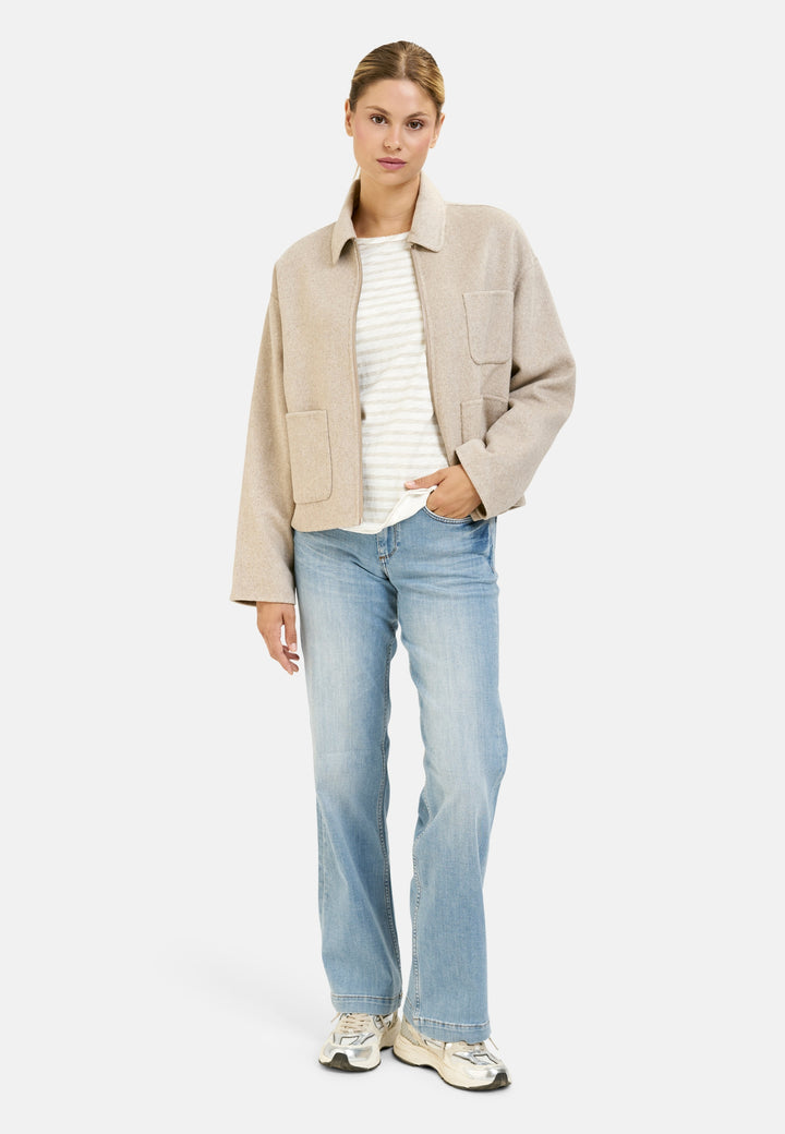 SHORT WOOL BLENDED JACKET, BEIGE MELANGE 118 Bild 5