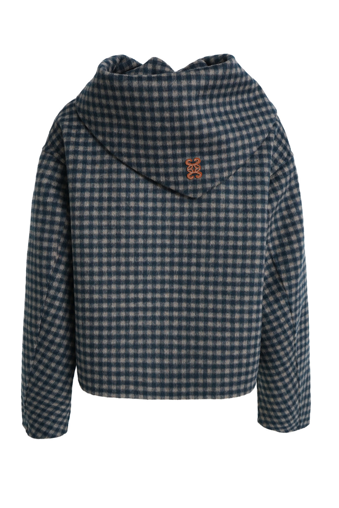 SHORT WOOL JACKET WITH SCARF, MARINE PRINT 1606 Bild 6
