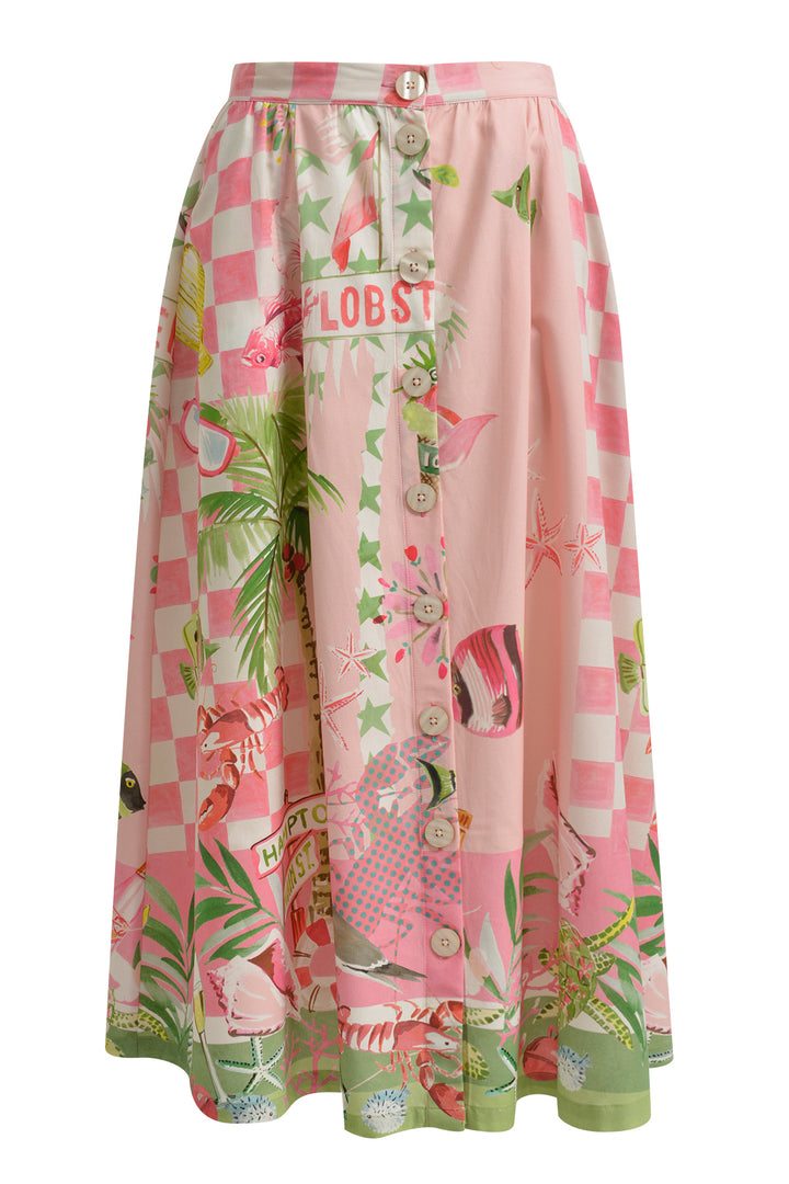 SKIRT WITH BUTTON, POWDER ROS� PRINT 1403 Bild 1