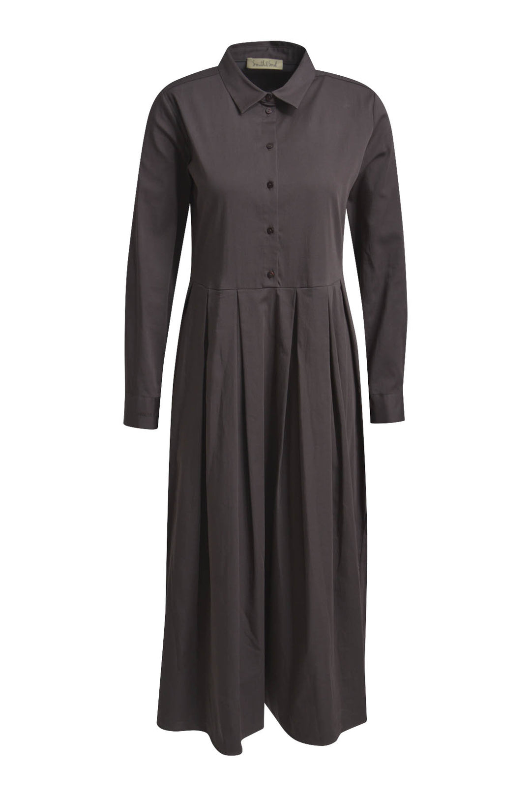 SOLID DRESS WITH PLEATS, CHOCO 903 Bild 1