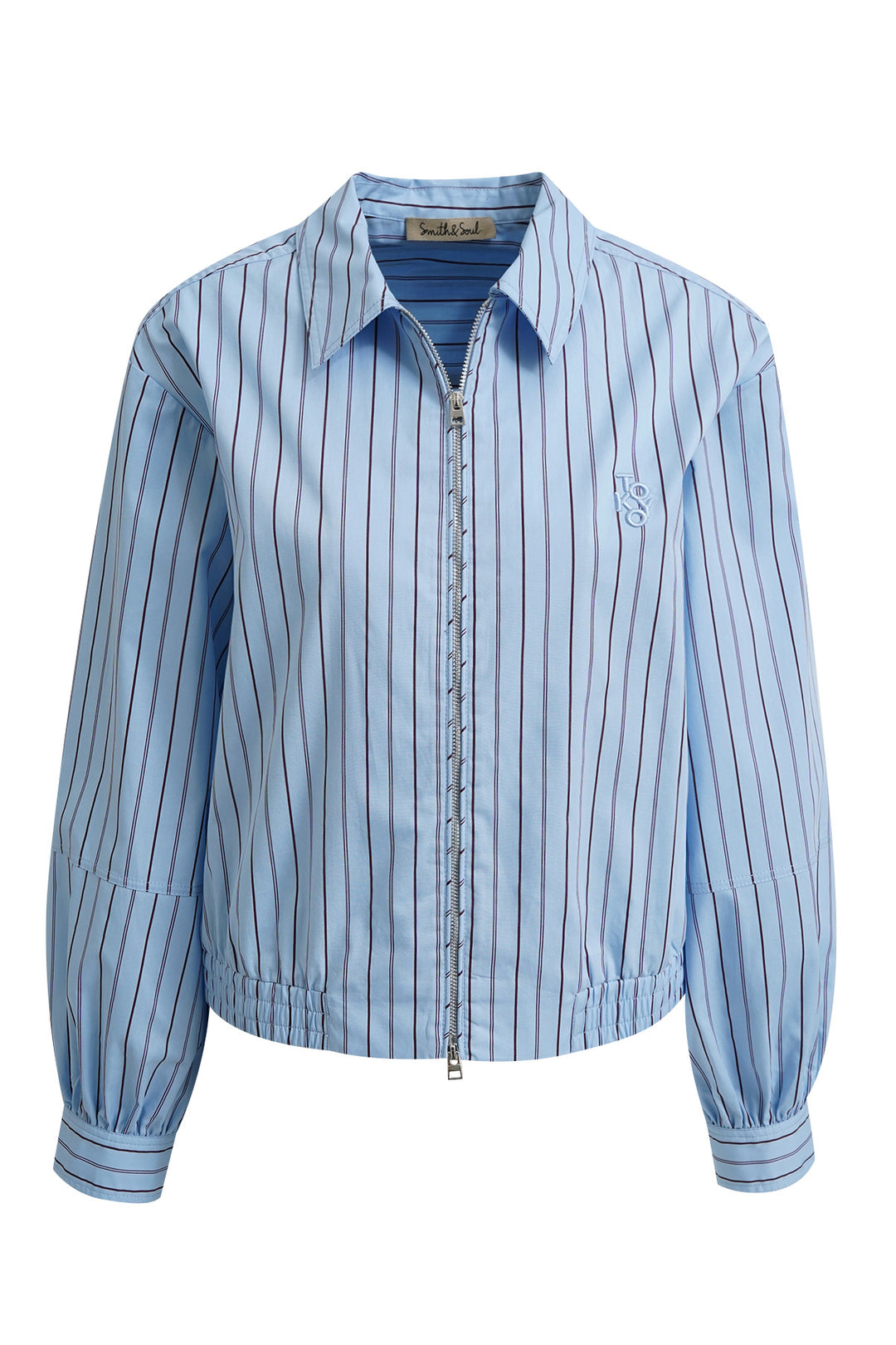 STRIPED BLOUSE WITH ZIPPER, LIGHT BLUE PRINT 1601 Bild 5