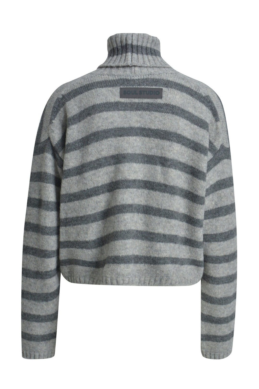 STRIPED BOXY TURTLE NECK PULLOVER, ANTHRACITE MEL.PRINT 1810 Bild 2