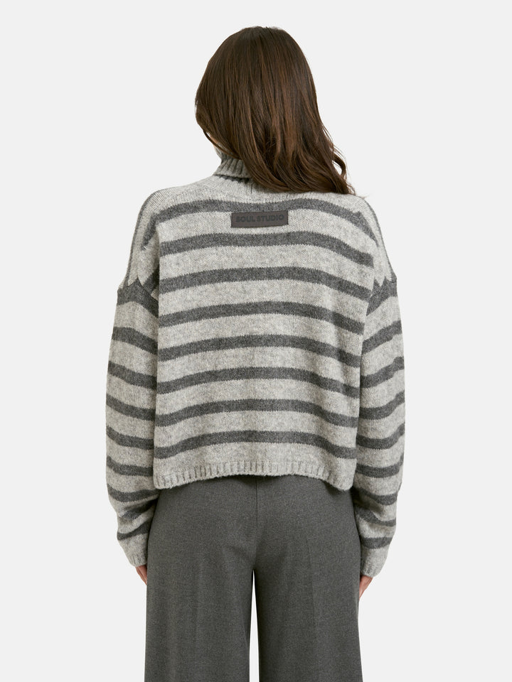 STRIPED BOXY TURTLE NECK PULLOVER, ANTHRACITE MEL.PRINT 1810 Bild 4