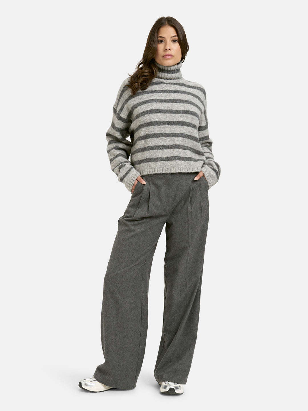 STRIPED BOXY TURTLE NECK PULLOVER, ANTHRACITE MEL.PRINT 1810 Bild 5
