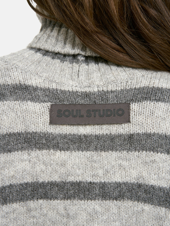 STRIPED BOXY TURTLE NECK PULLOVER, ANTHRACITE MEL.PRINT 1810 Bild 6