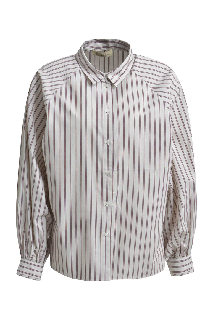 STRIPED DEEP RAGLAN BLOUSE, BORDEAUX PRINT 1413 Bild 1