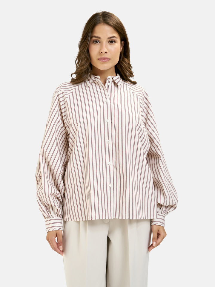 STRIPED DEEP RAGLAN BLOUSE, BORDEAUX PRINT 1413 Bild 3