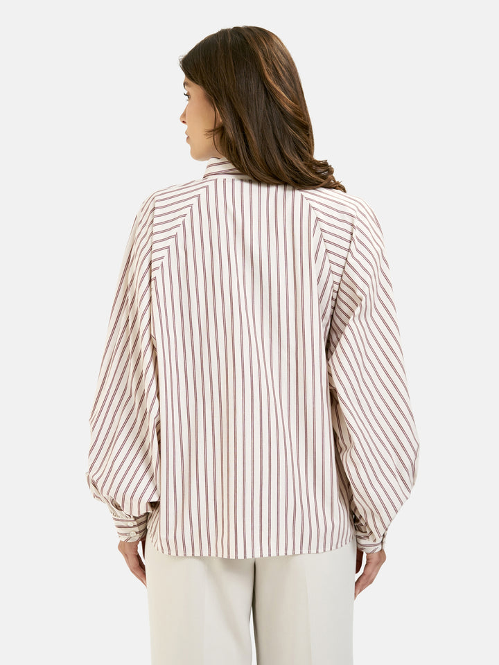 STRIPED DEEP RAGLAN BLOUSE, BORDEAUX PRINT 1413 Bild 4