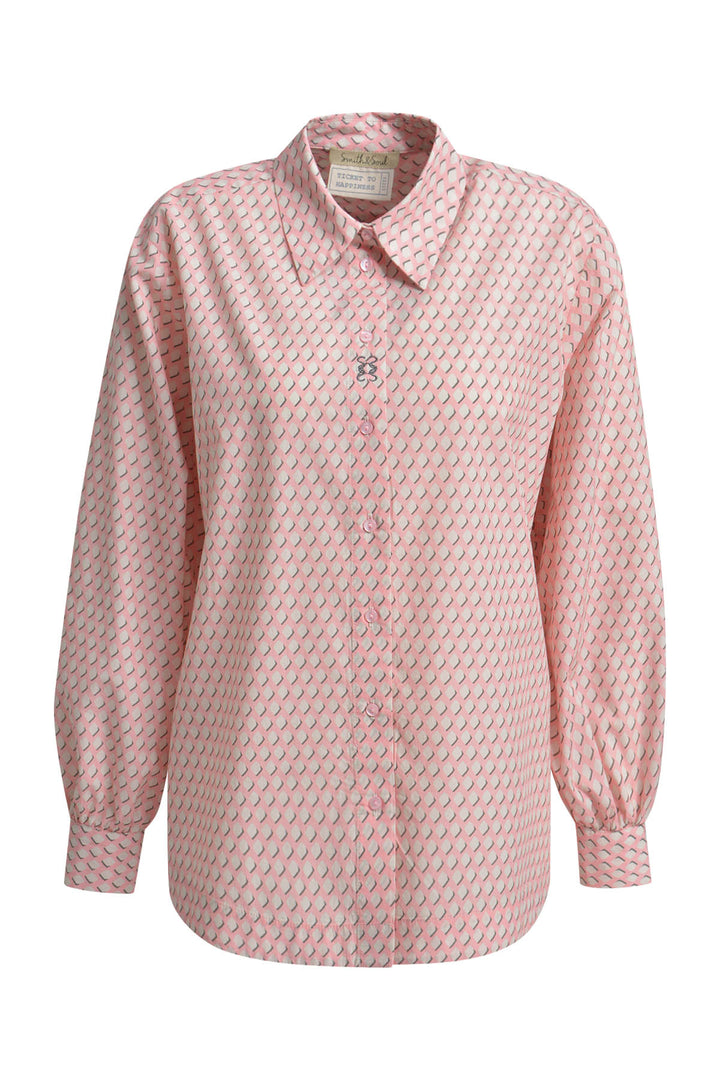 VOLUM SLV SHIRT COLLAR BLOUSE, BUBBLEGUM PRINT 1452 Bild 1