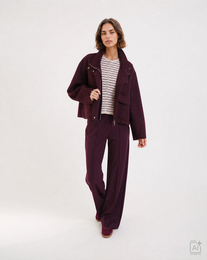 WOOLBLENDED SHORT JACKET, PLUM 508 Bild 4