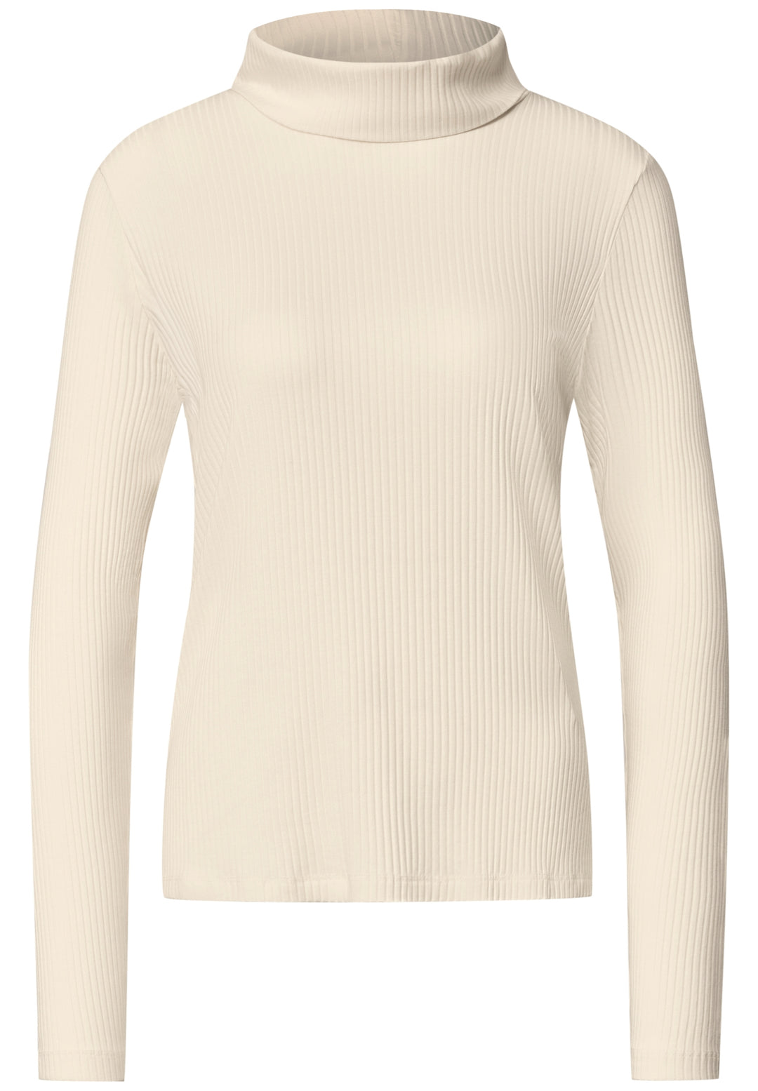 basic big rib roll neck shirt, pure beige 17931 Bild 1