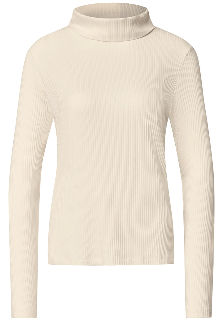 basic big rib roll neck shirt, pure beige 17931 Bild 1