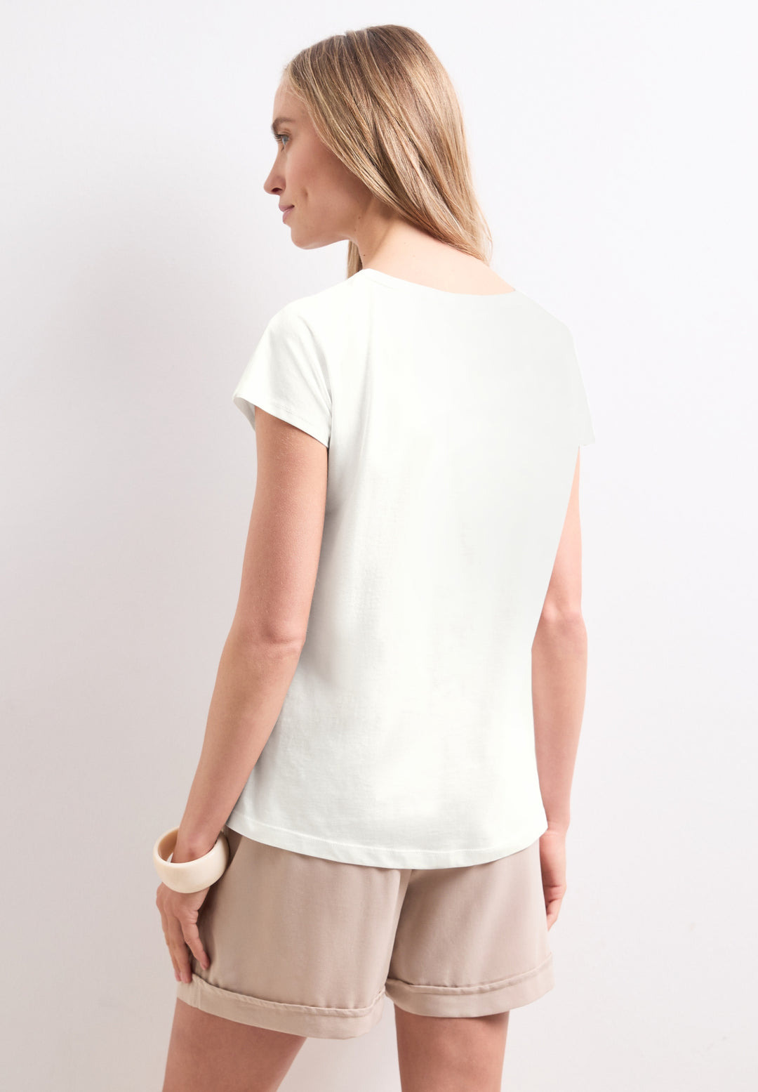 basic wording print shirt, off white 20108 Bild 4