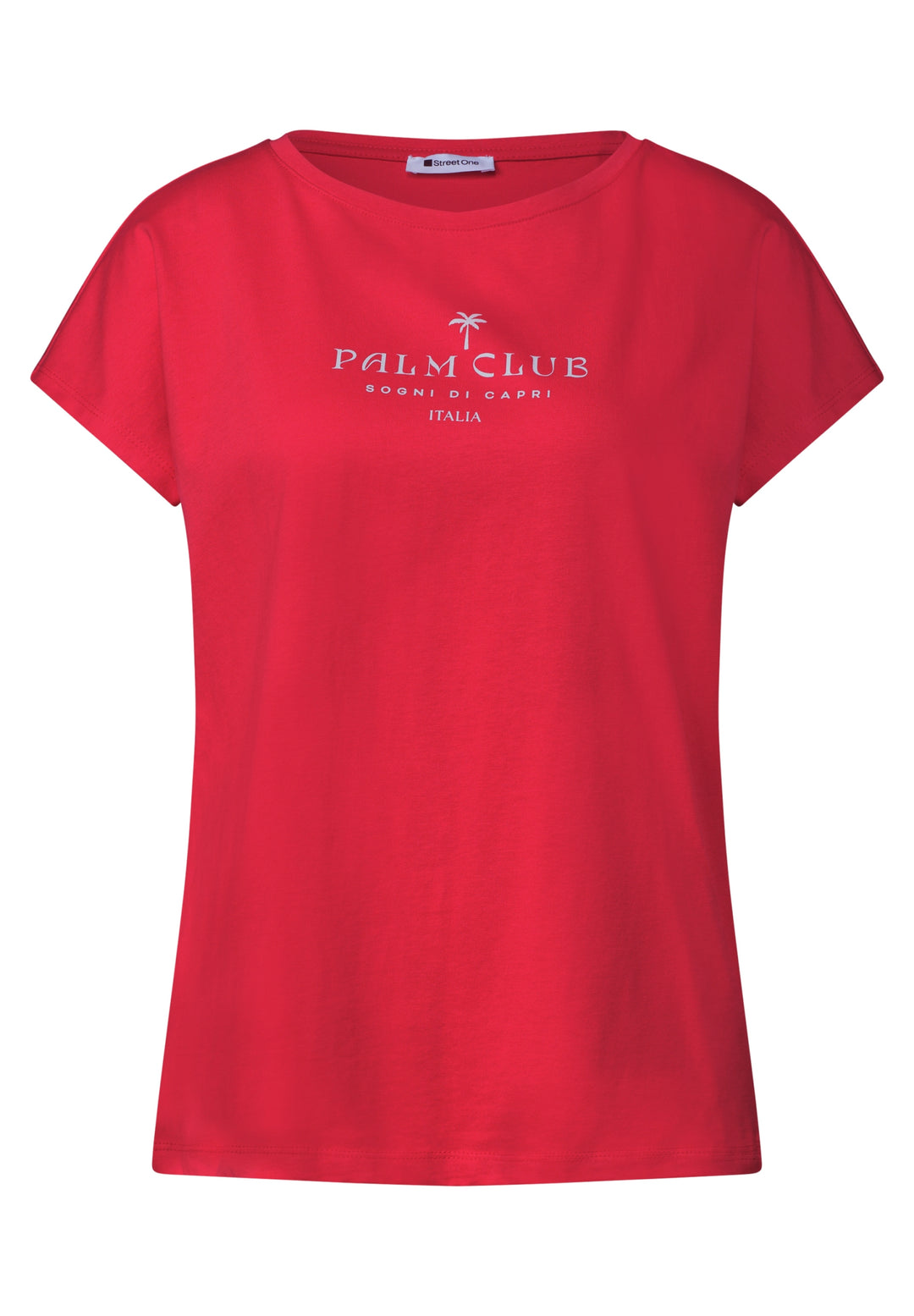 basic wording print shirt, salsa red 27504 Bild 1