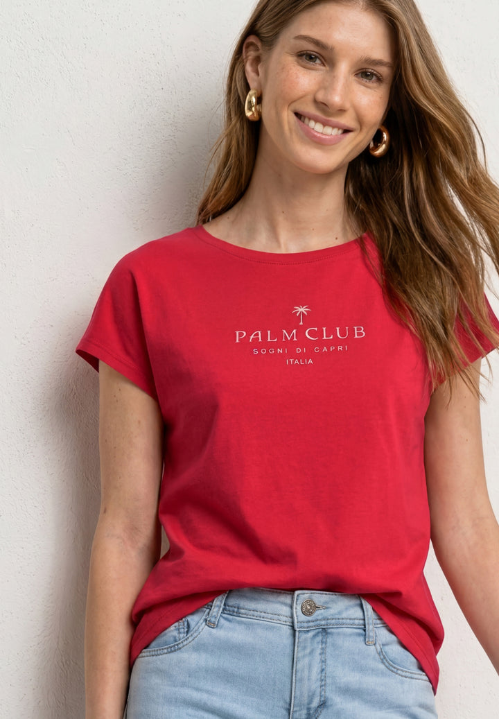 basic wording print shirt, salsa red 27504 Bild 3