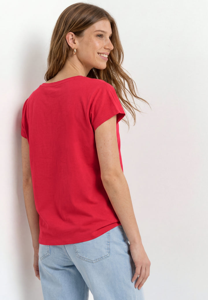 basic wording print shirt, salsa red 27504 Bild 4