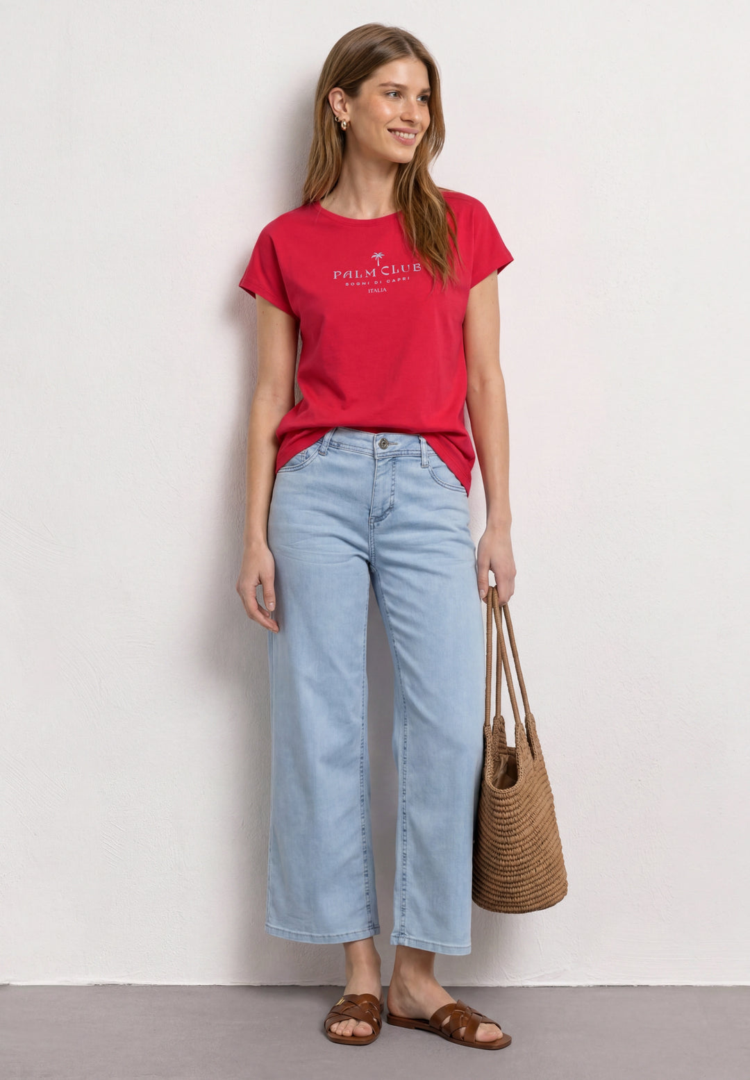 basic wording print shirt, salsa red 27504 Bild 5