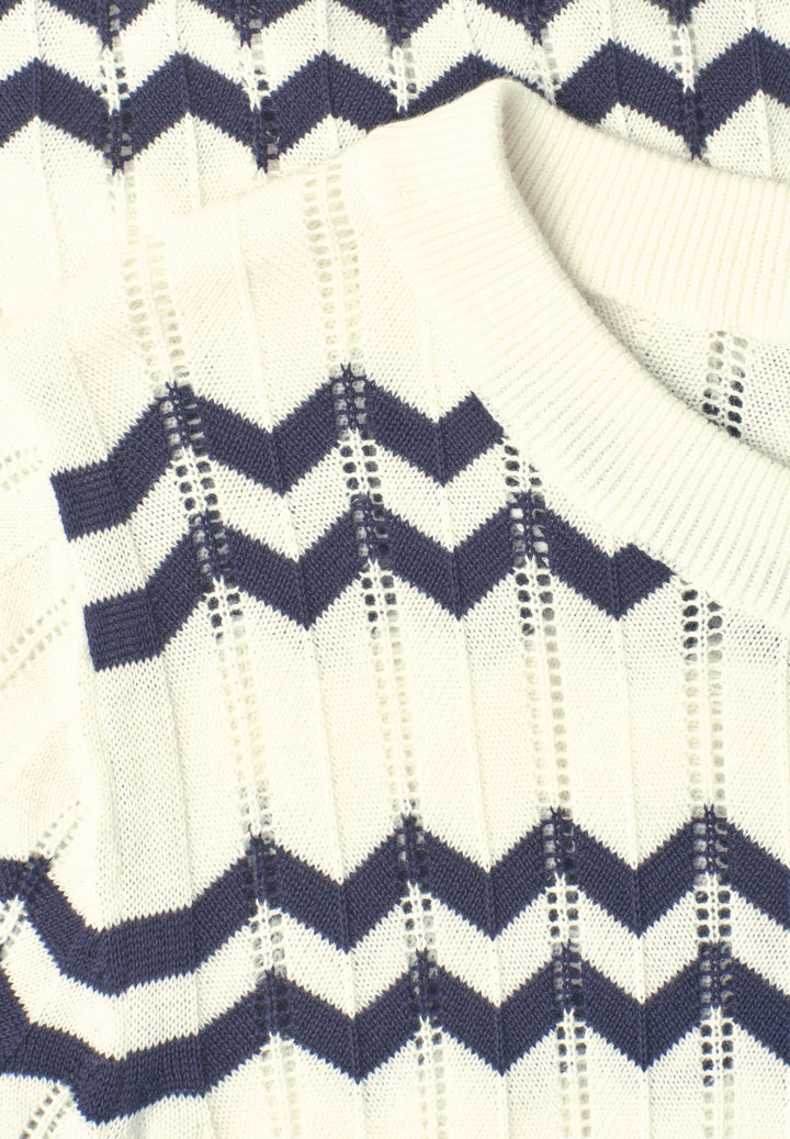 bi-colored zig-zag sweater, off white 20108 Bild 2