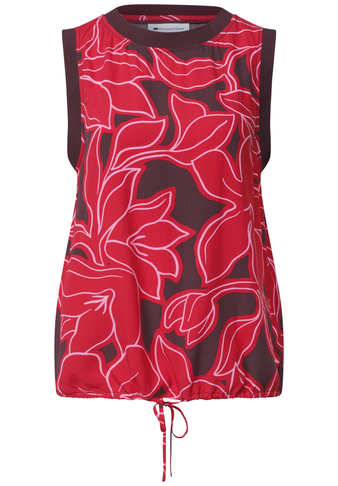 Blousetop w tape detail AOP, salsa red 37504 Bild 1