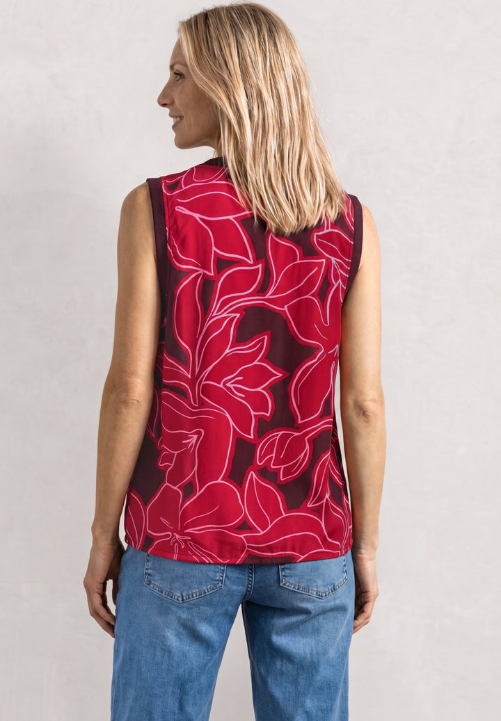 Blousetop w tape detail AOP, salsa red 37504 Bild 4
