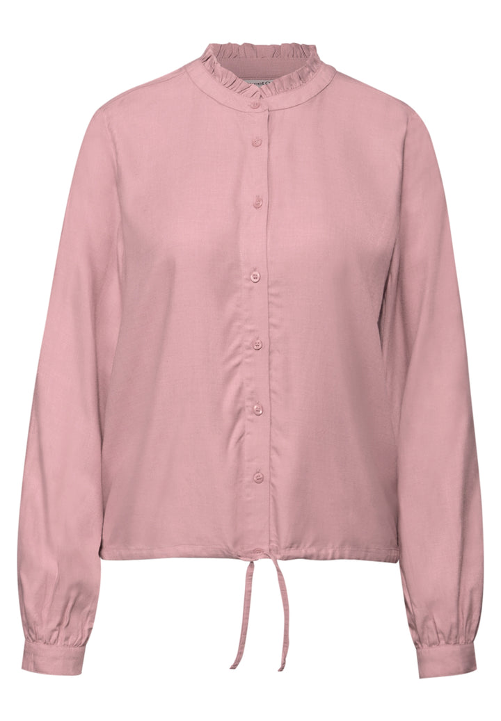 Buttoned melange blouse w fril, powder pink mel. 16877 Bild 1